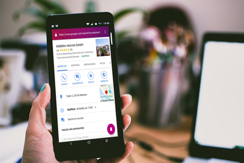 WebMen Google My Business Nachrichtenfunktion