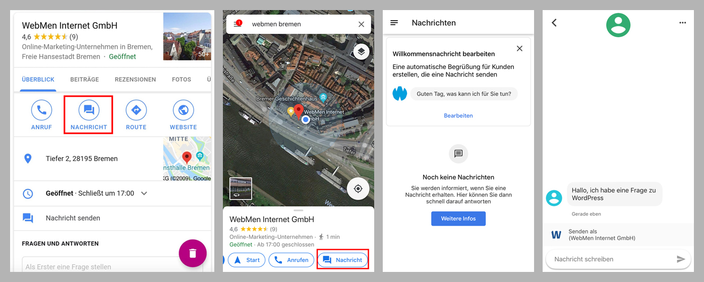 WebMen Google My Business Nachrichten
