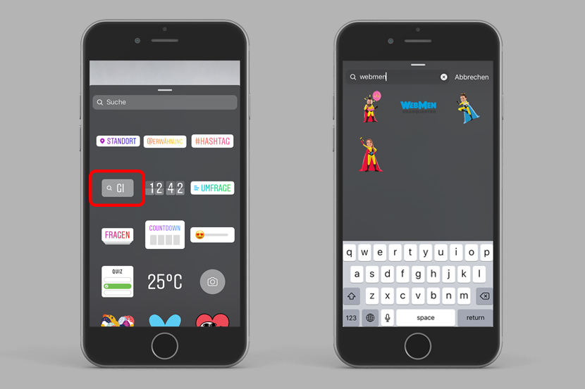 WebMen Instagram GIF-Sticker