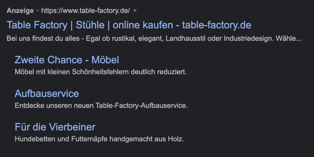 Auch Verlinkungen zu Unterseiten verbessern die CTR