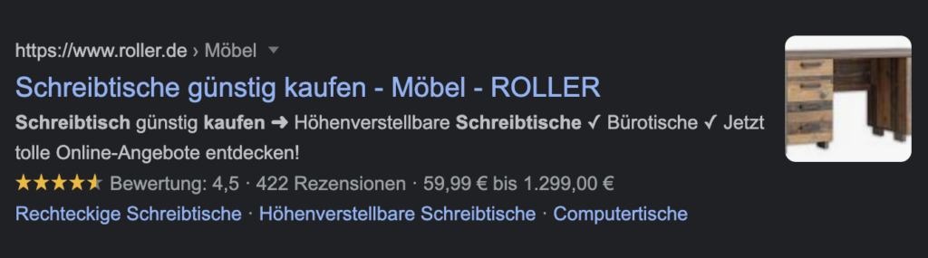 Preiserweiterungen und Bilder wirken unterstützend